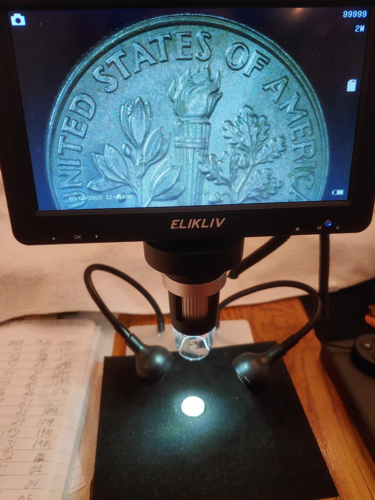 Elikliv Coin Microscope with Weighing Scale, Digital Magnifier 8+2 Lights customer photo 2