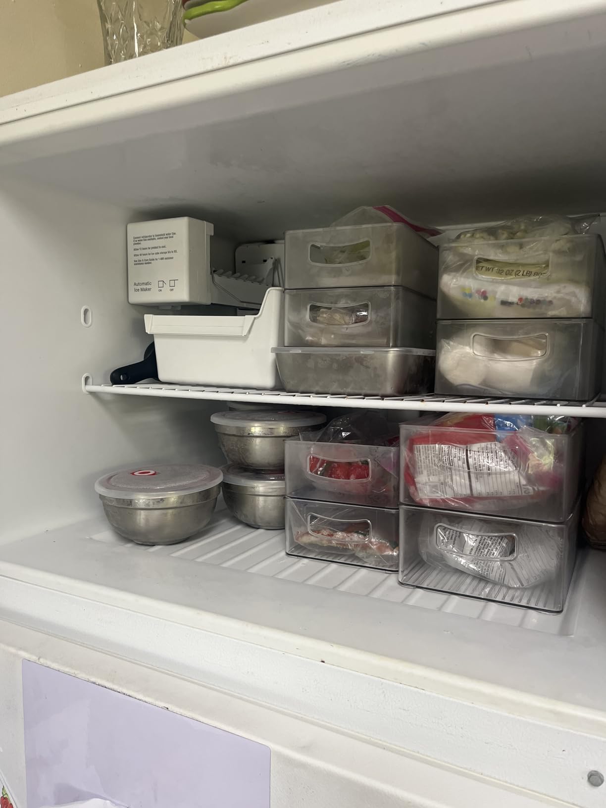 Hudgan 8 Pack Freezer Organizer Bins,Stackable,Clear Bins for Fridge,Pantry customer photo 1