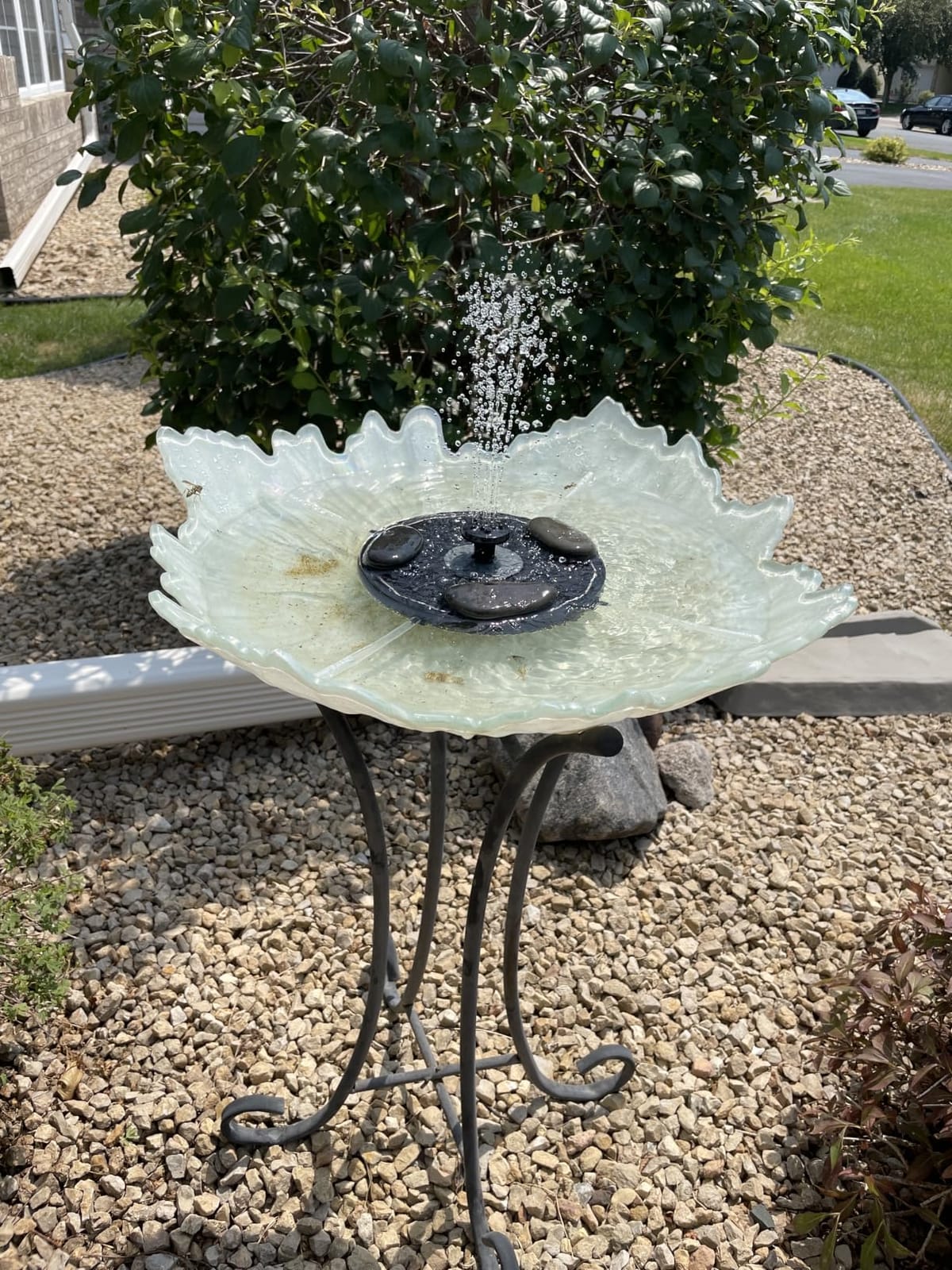 Yzert Solar Fountain for Bird Bath Direct Sunlight High Efficiency 3.5W Glass Panel Solar Water Fountain Outdoor Garden Flower (Black) customer photo 1