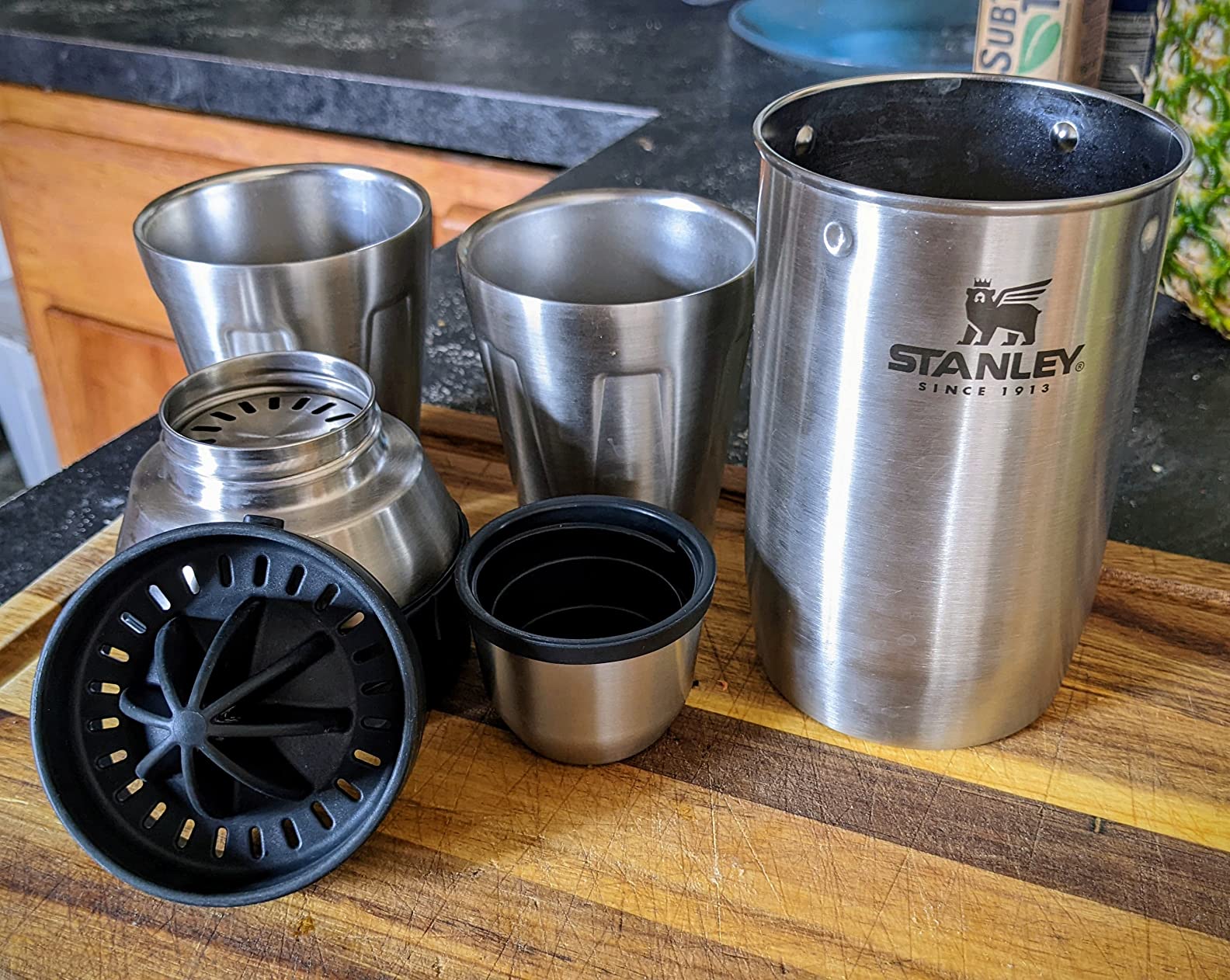 Stanley Happy Hour Cocktail Shaker Set 20 oz | Bartender Kit for Camping and Travel | Cocktail Drink Mixing Set with 2 Cups | Insulated Stainless Steel | BPA-Free | Hammertone Frost customer photo 2