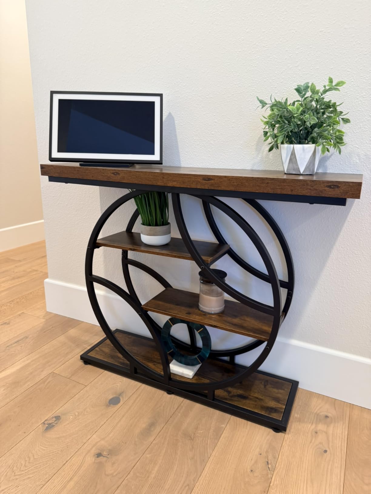 Huuger 41.3 Inch Entryway Table, Console Table with Shelves, Sofa Table customer photo 1
