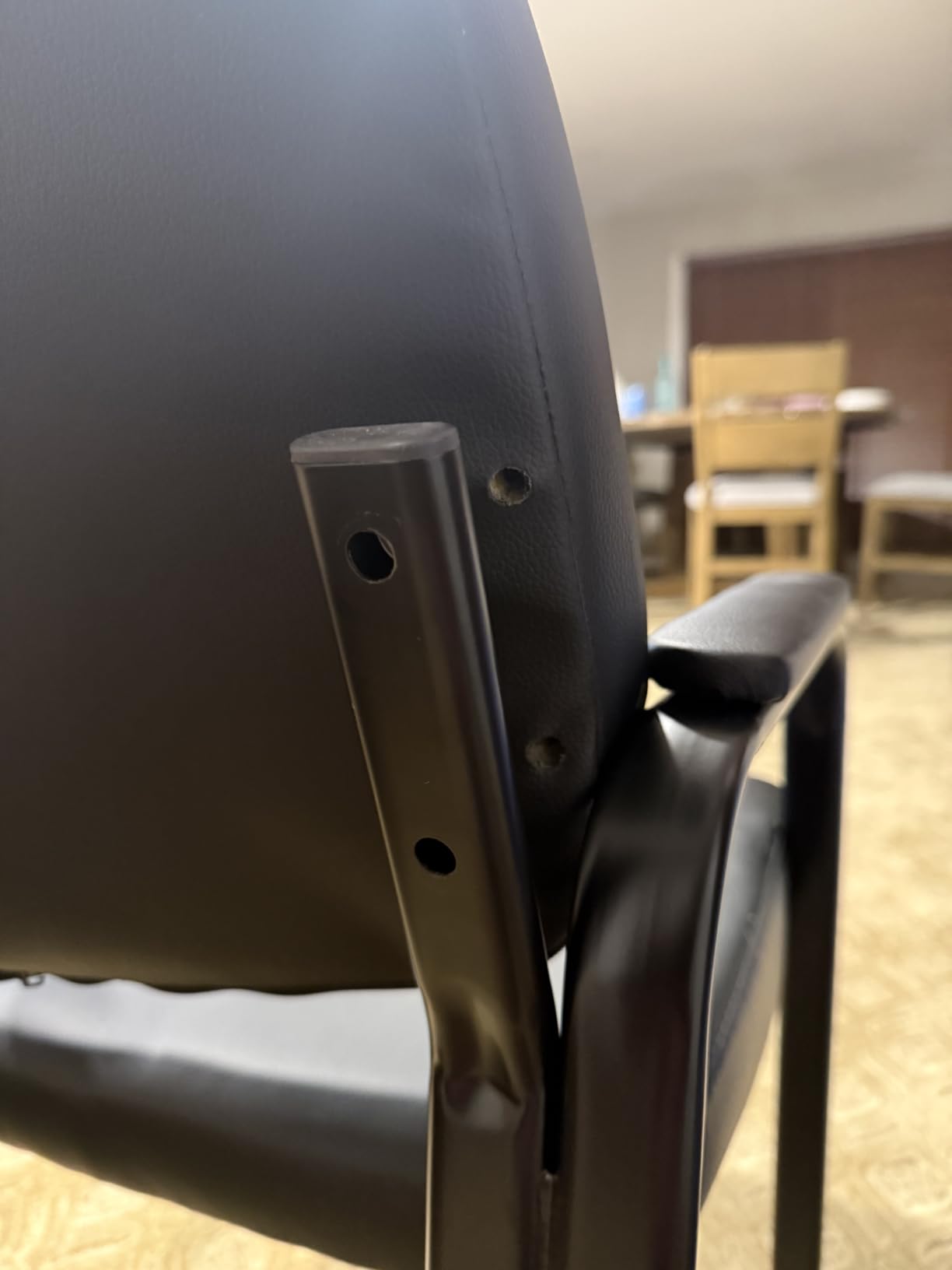 OLIXIS Waiting Room Chairs Set of 2, Side Guest Chairs for Conference | Stationary PU Leather, Padded Arms for Reception Meeting Lobby Medical Clinic Church Elderly customer photo 1