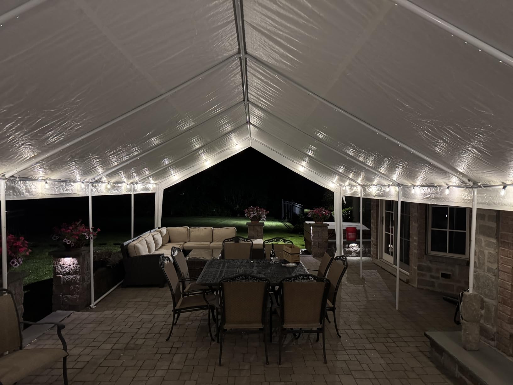 COBIZI 13x26 Party Tent Heavy Duty, Large Outdoor Wedding Tents for Parties with 8 Sidewalls & Built-in Sandbags,Waterproof Event Canopy Gazebo Commercial Tent for Carport,Camping,Patio,Windproof customer photo 1