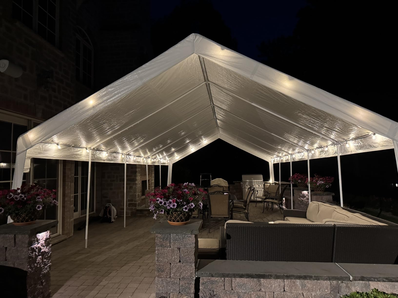 COBIZI 13x26 Party Tent Heavy Duty, Large Outdoor Wedding Tents for Parties with 8 Sidewalls & Built-in Sandbags,Waterproof Event Canopy Gazebo Commercial Tent for Carport,Camping,Patio,Windproof customer photo 2
