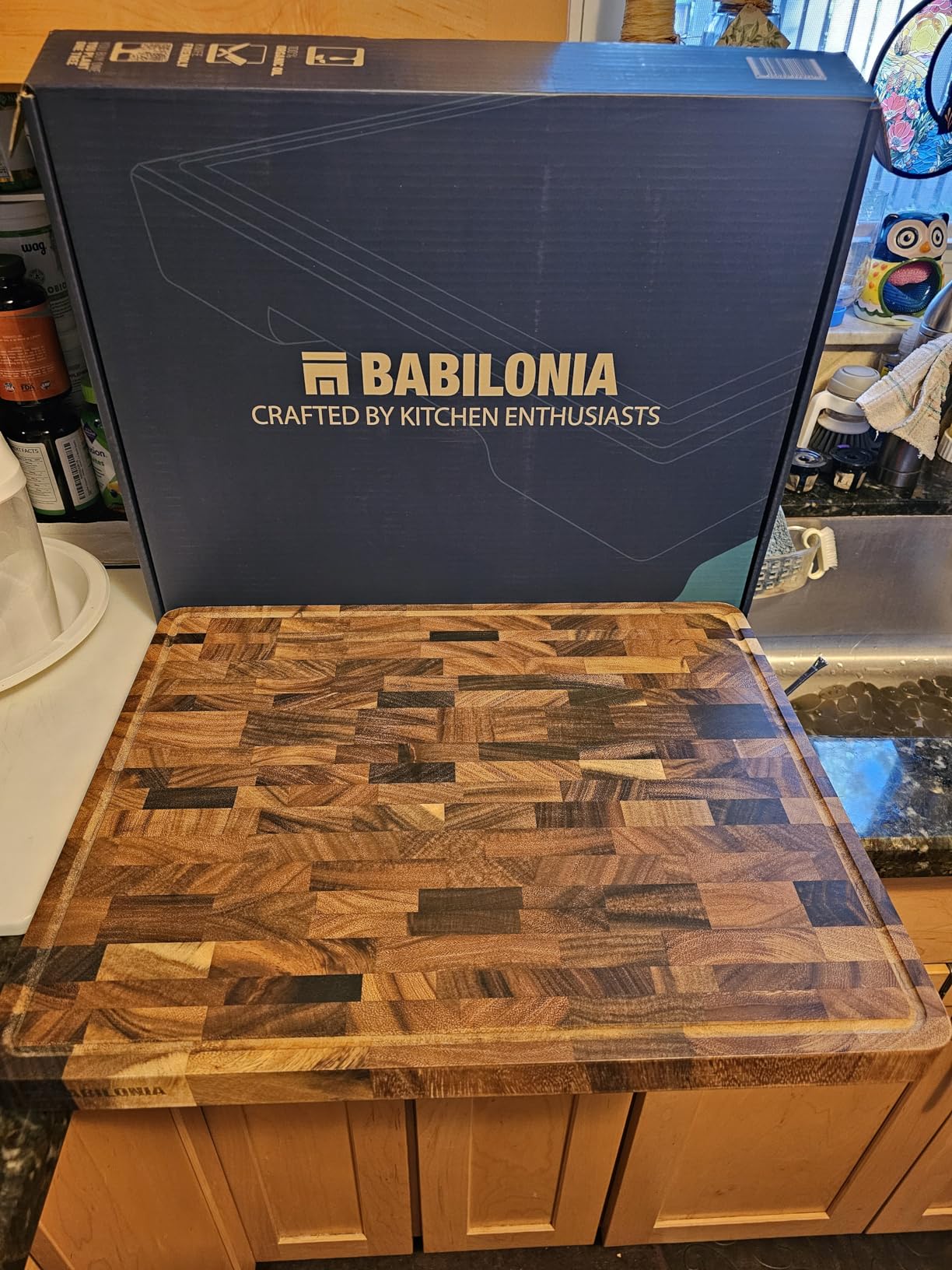 Walnut Wood Cutting Board for Kitchen, End Grain Chopping Boards customer photo 2