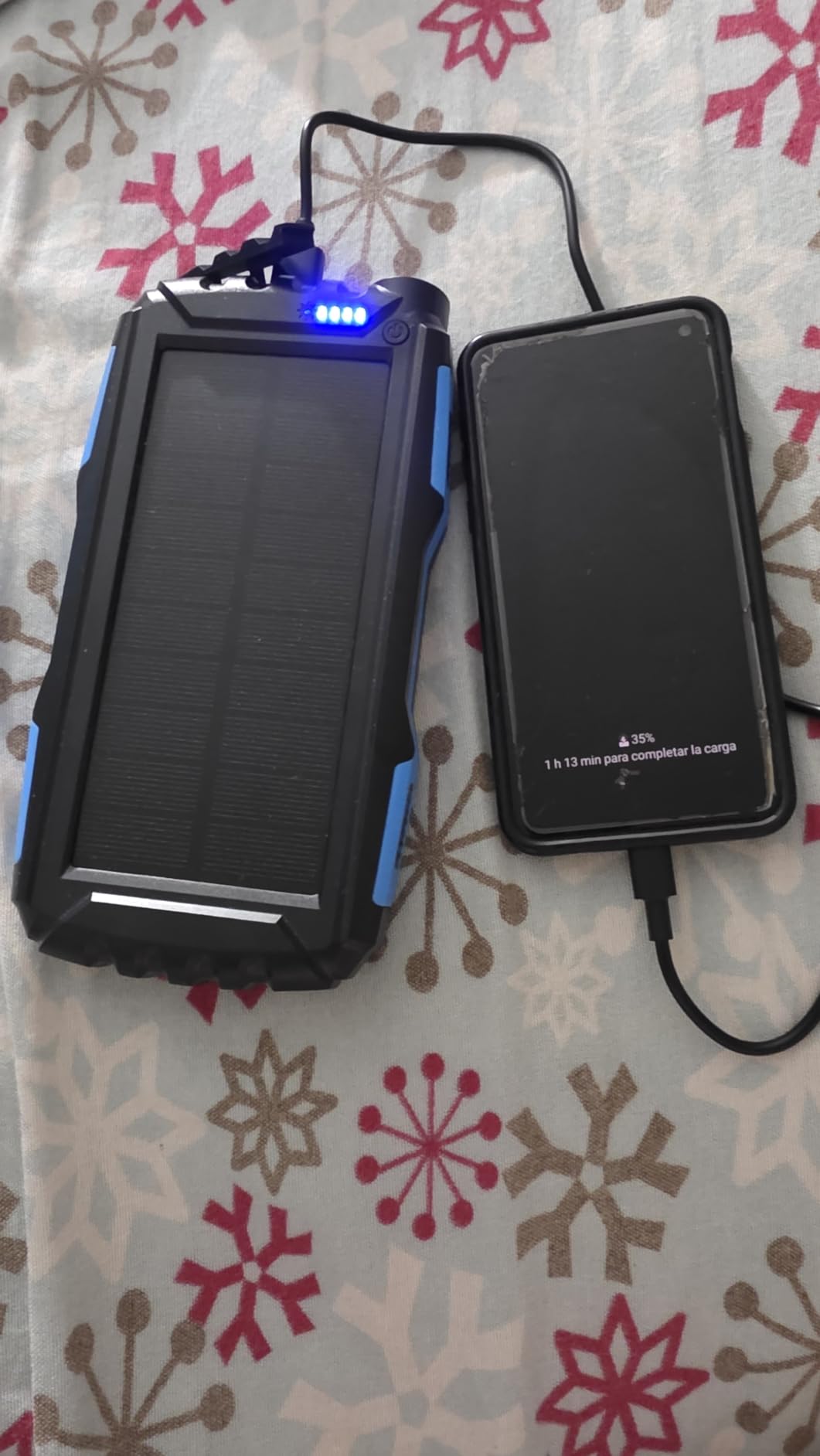 Mregb Solar Charger Power Bank 42800mAh, Portable Charger, Solar Power Bank,External Battery Pack 5V3.1A Qc 3.0 Fast Charger Built-in Super Bright Flashlight (Orange) customer photo 1