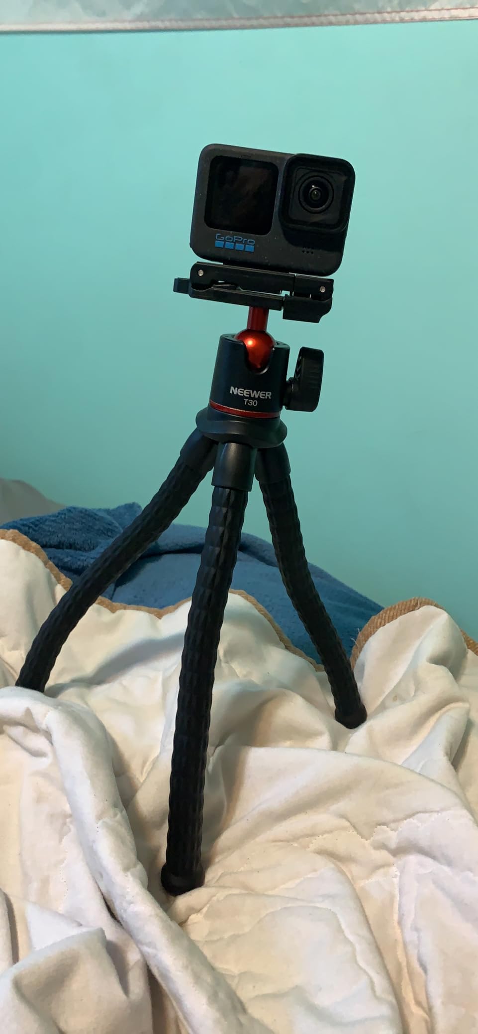 NEEWER Flexible Phone Tripod, Small Mini Camera Webcam Desk Stand, Phone Holder & Action Camera Mount Adapter Compatible with iPhone GoPro DJI Pocket 4 3 Xtra Muse Insta360 for Video Recording, TP34 customer photo 1