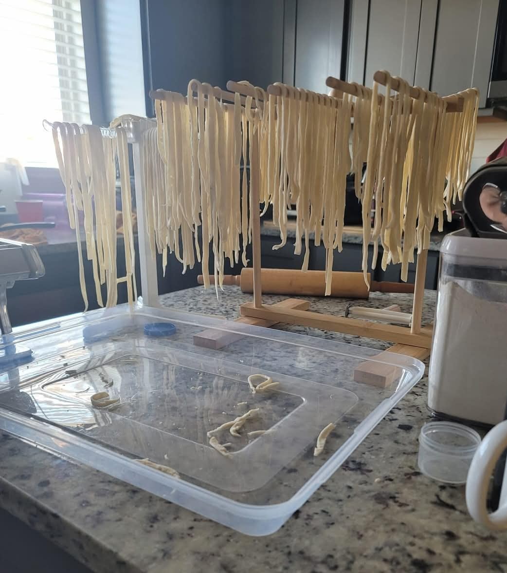 Bamboo Pasta Drying Rack with 8 bars and Transfer Wand customer photo 1