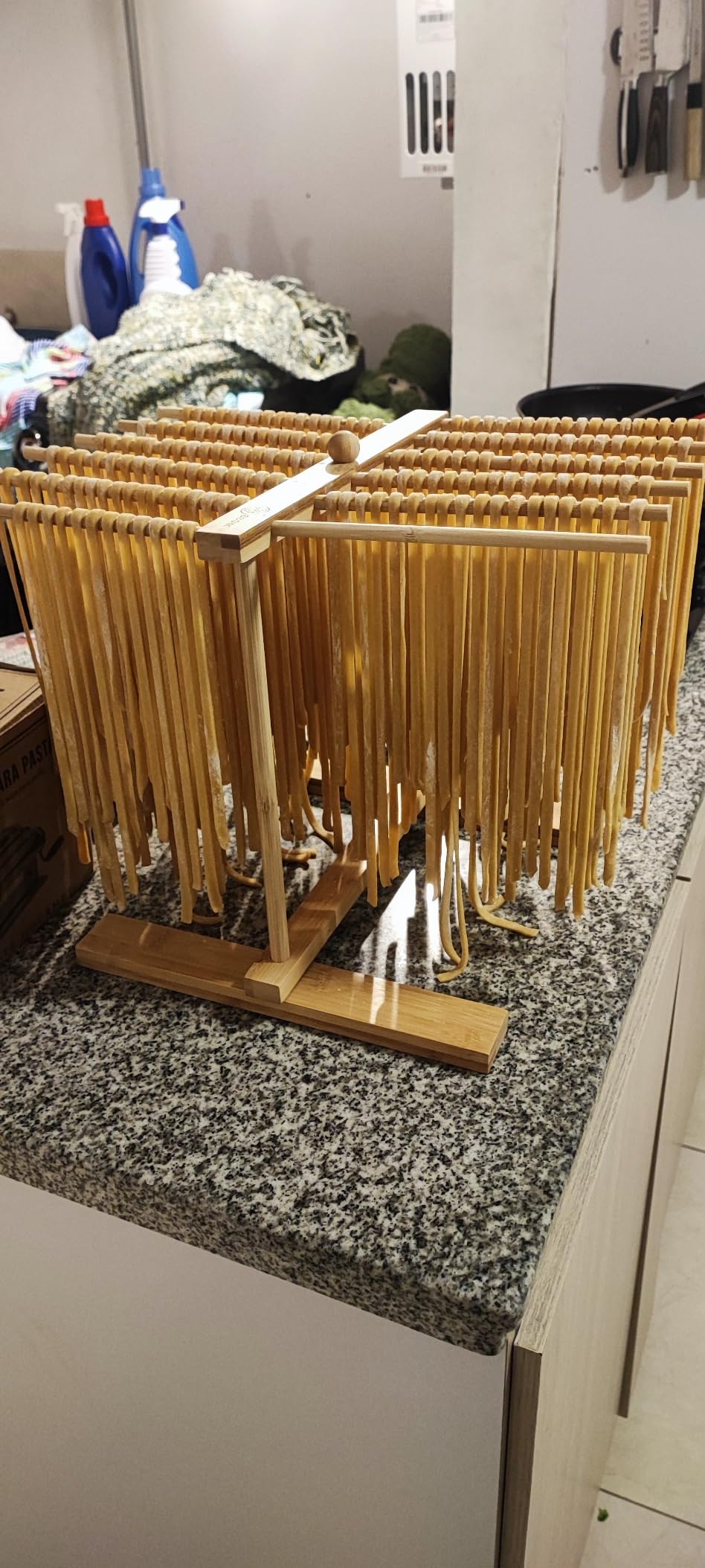 Bamboo Pasta Drying Rack with 8 bars and Transfer Wand customer photo 2