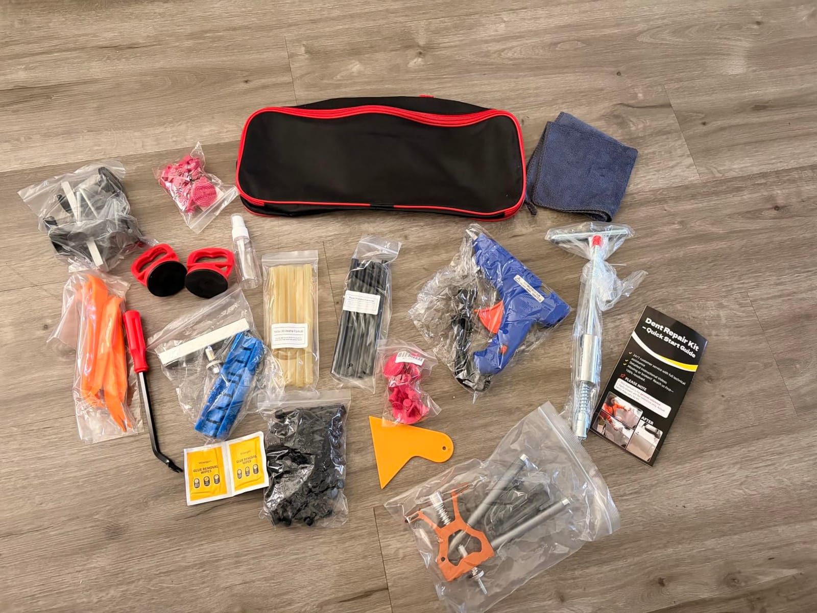 Paintless Dent Removal Kit for Cars - Dent Puller Kit with Premium Dent Lifter, Strong Adhesion Glue Sticks & Puller Tabs, Removable T-bar Puller, PDR Kit for & Auto Body Dent Repair customer photo 1