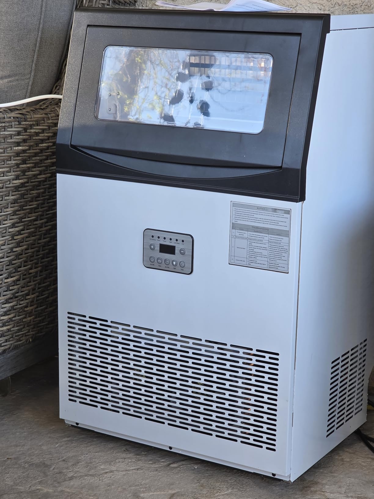 Manastin Commercial Ice Maker, 200LBS/24H, 33LBS Storage, with Water Filter customer photo 2