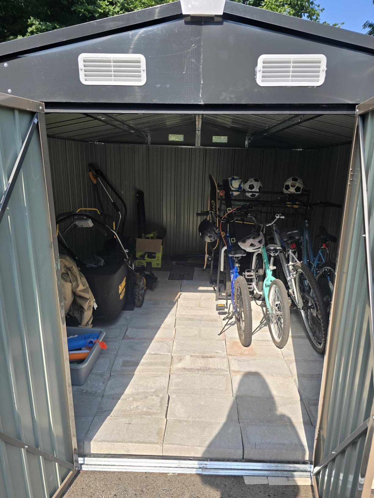 Aoxun 12 x 10FT Outdoor Storage Shed with Double Hinged Large Door, Brown customer photo 2