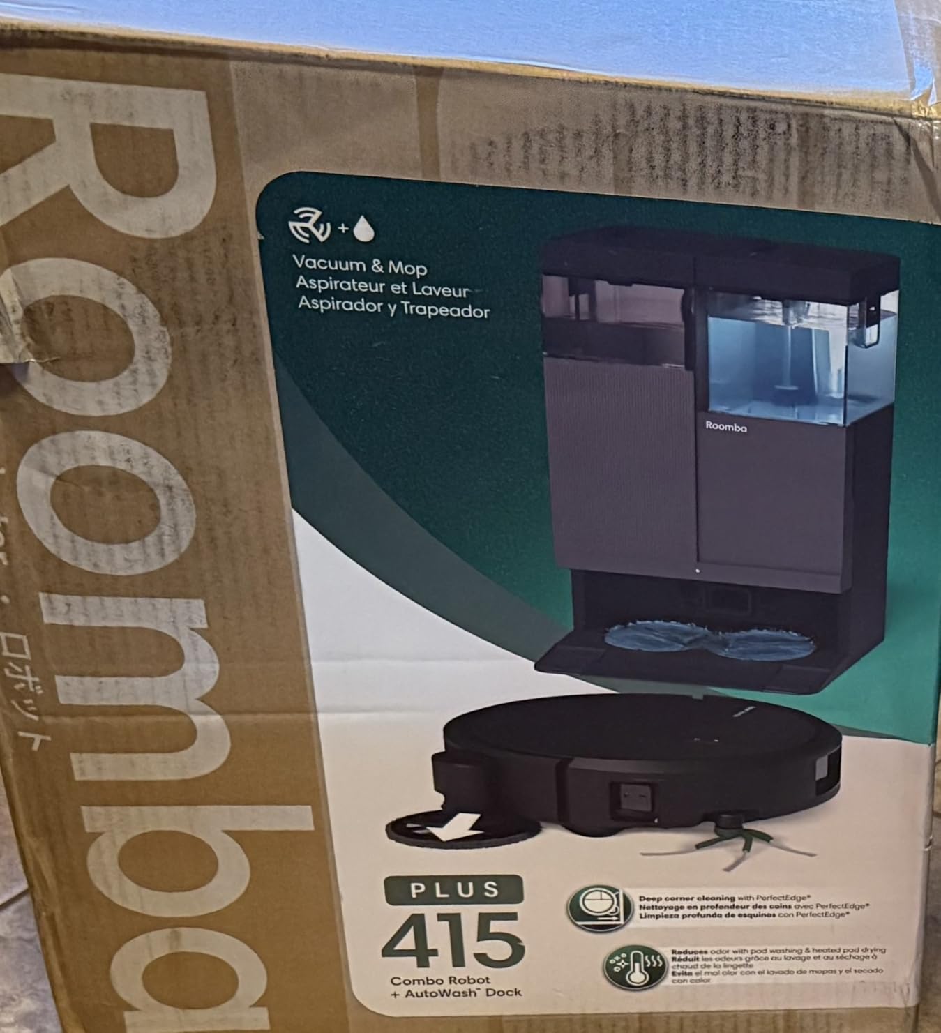 iRobot Roomba Plus 415 Robot Vacuum & Mop Combo, 20,000Pa Suction, 90 Days Self-Emptying, Multifunction Dock, Self-Cleaning & Hot Dry, Smart Obstacle Avoidance, Lifting Spinning Mops, Ideal for Pets customer photo 2