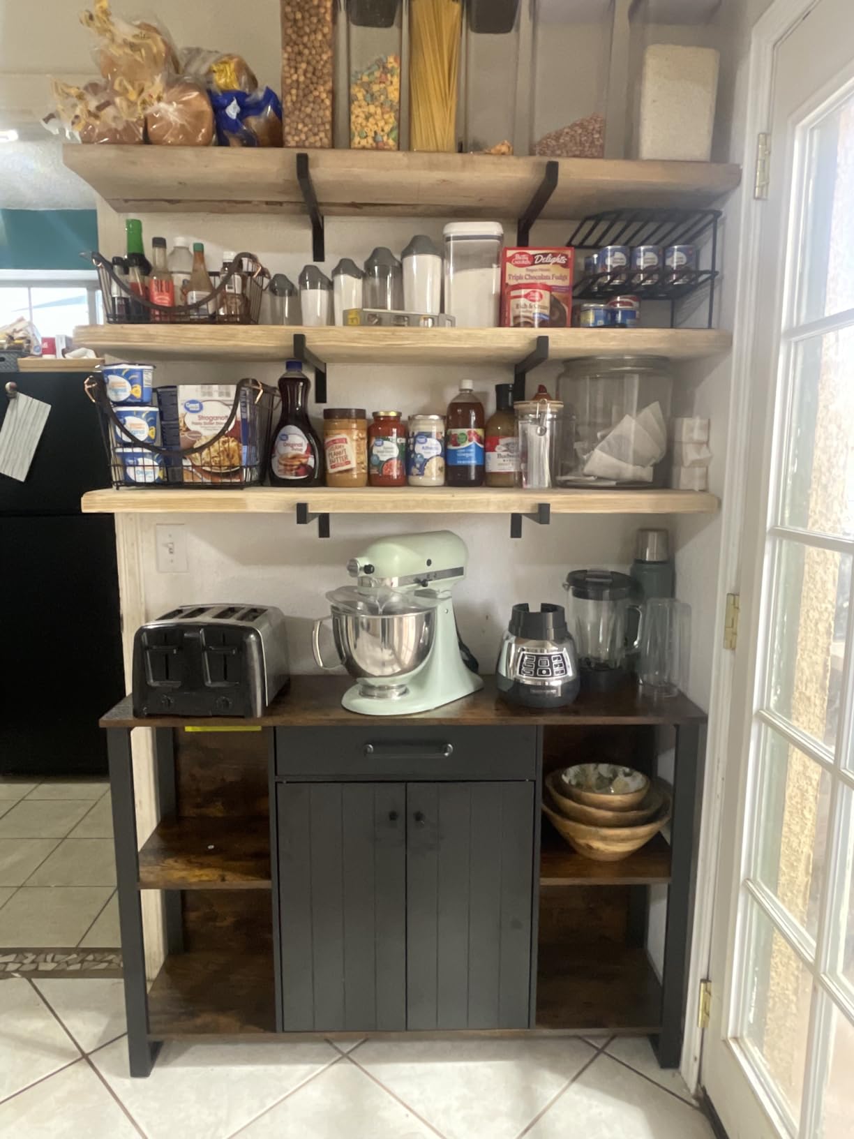 VASAGLE Buffet Cabinet, Sideboard, 3 Doors, 42.1 x 15.8 x 31.8 Inches customer photo 2