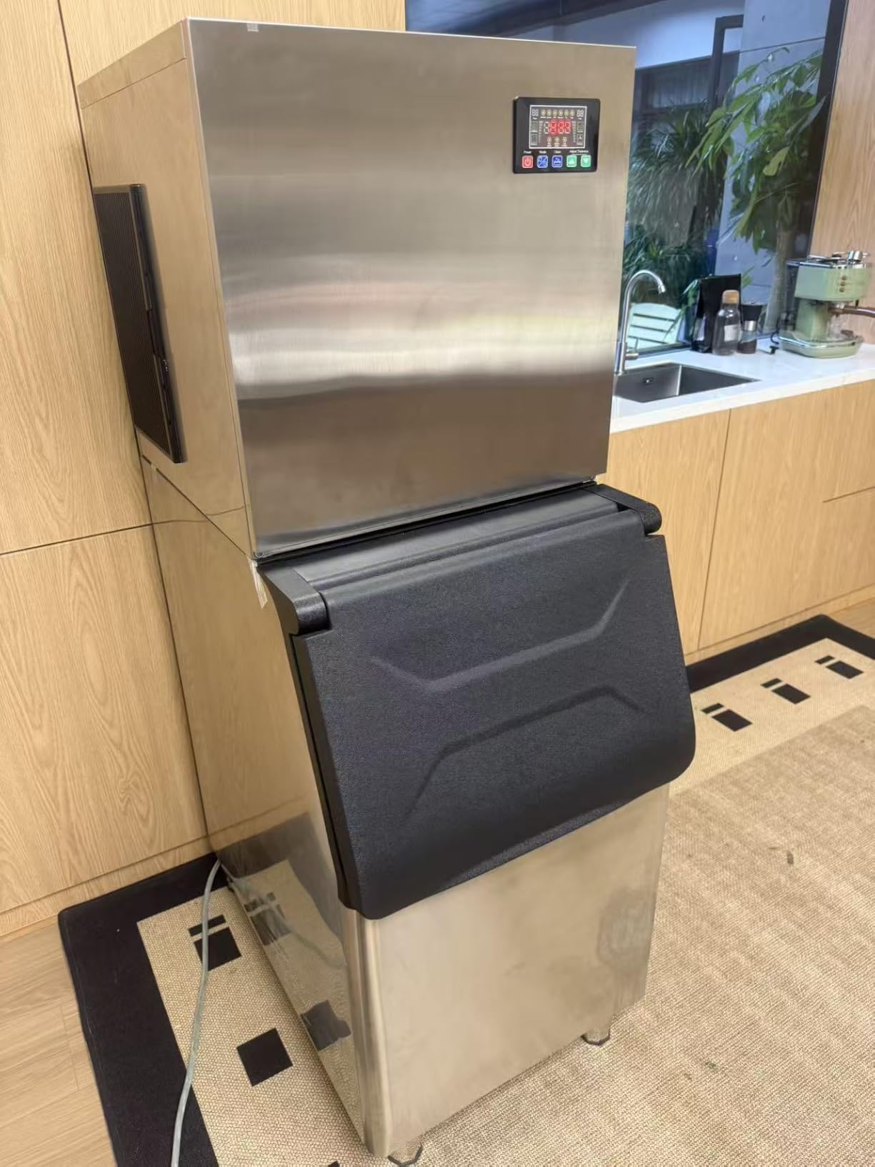 ETL-Certified Commercial Ice Machine 800LBS/24H,with 650LBS Bin,Ice Ready in 5-15 Min,110V Industrial Ice Cube Maker with Self Clean & Timing Function,30 Levels of Ice Thick Adjustable,Stainless Steel customer photo 2