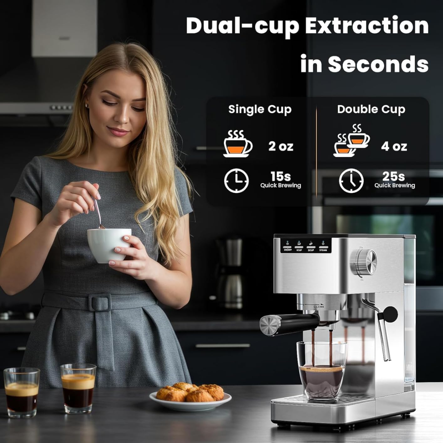 Electactic Portable Coffee Maker with Self-Heating, Camping Coffee Maker for Travel with 9000mAh Battery, Travel Coffee Maker for Ground Coffee & Nespresso Pods, Ideal for Gym/Camp/Travel/Office customer photo 2