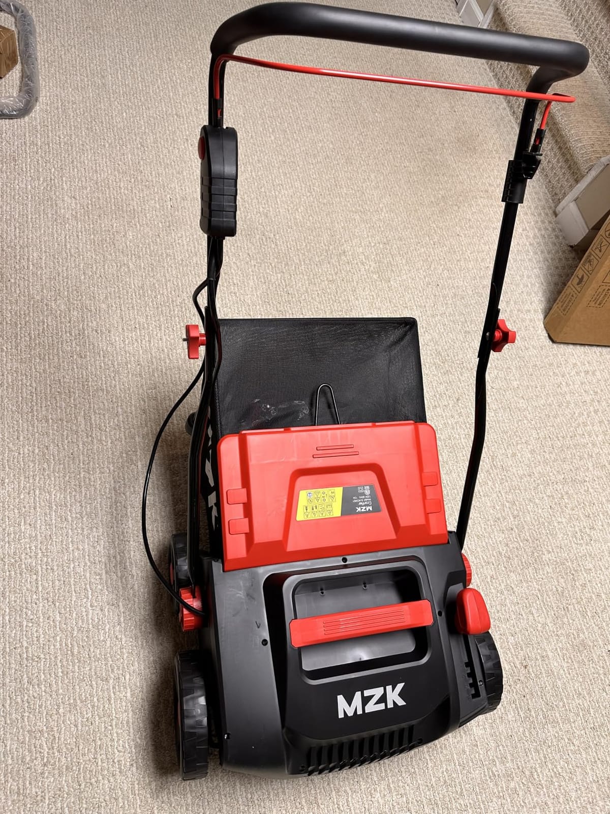 MZK Lawn Dethatcher Electric Scarifier with Bag,15In(RED) customer photo 1