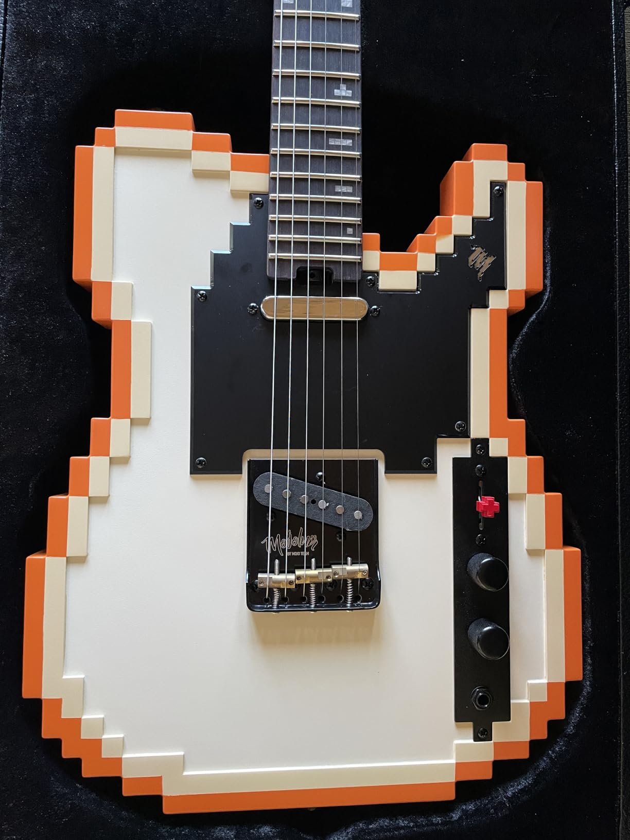 8-Bit Stage-T Pixel Electric Guitar, Original Inspired Design, Semi-Hollow Lightweight Build, Custom MTL-50 Alnico Pickups, Brass Compensated Bridge, Premium Hardshell Case Included customer photo 1