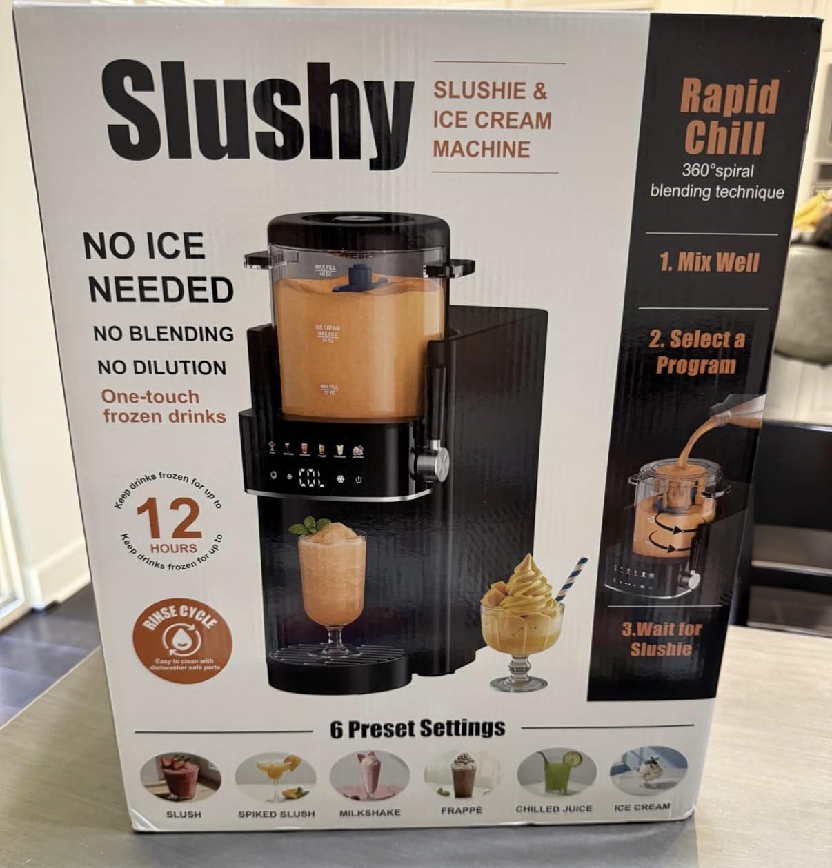 Slushie Machine for Home, Ice Cream Maker, 40OZ Capacity, Black | Slushy Margarita Frozen Drink Soft Serve Ice Cream Machine, 6 Preset, No Ice Needed, Fast Freeze, Temp Control, Easy to Clean customer photo 2