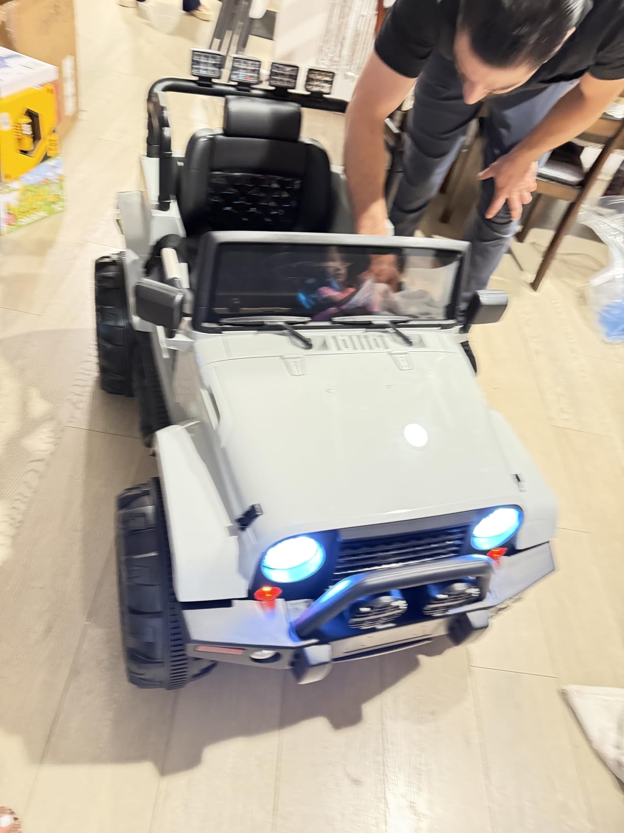 Best Choice Products 12V Kids Ride On Truck Car w/Remote Control, Electric Ride On Car for Toddlers 3-5, Battery Powered Ride On Toy w/LED Lights, 4-Wheel Suspension, Safety Harness - Cherry Red customer photo 2