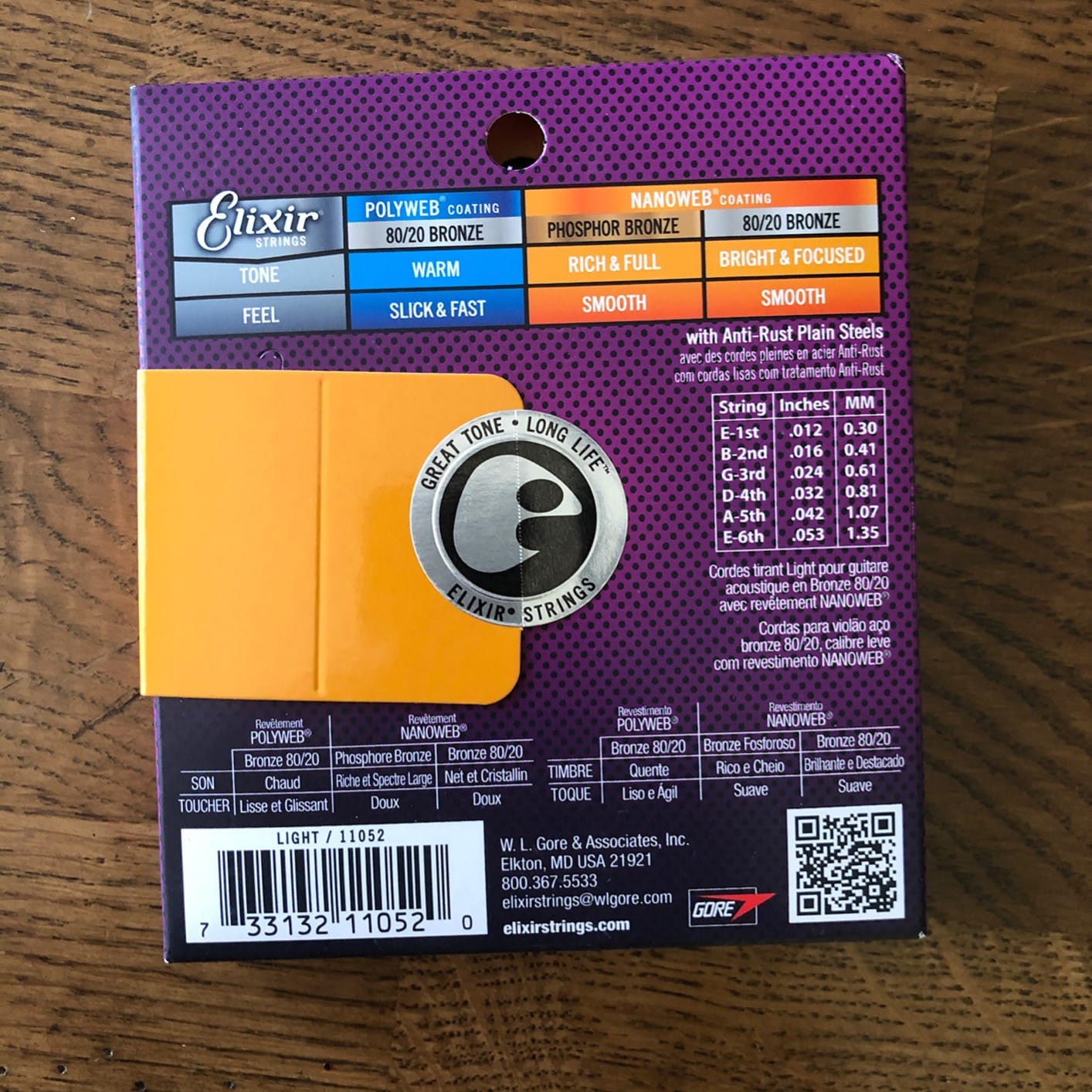Elixir, Acoustic Guitar Strings, 80/20 Bronze, NANOWEB, 6-String, 12-53 customer photo 2