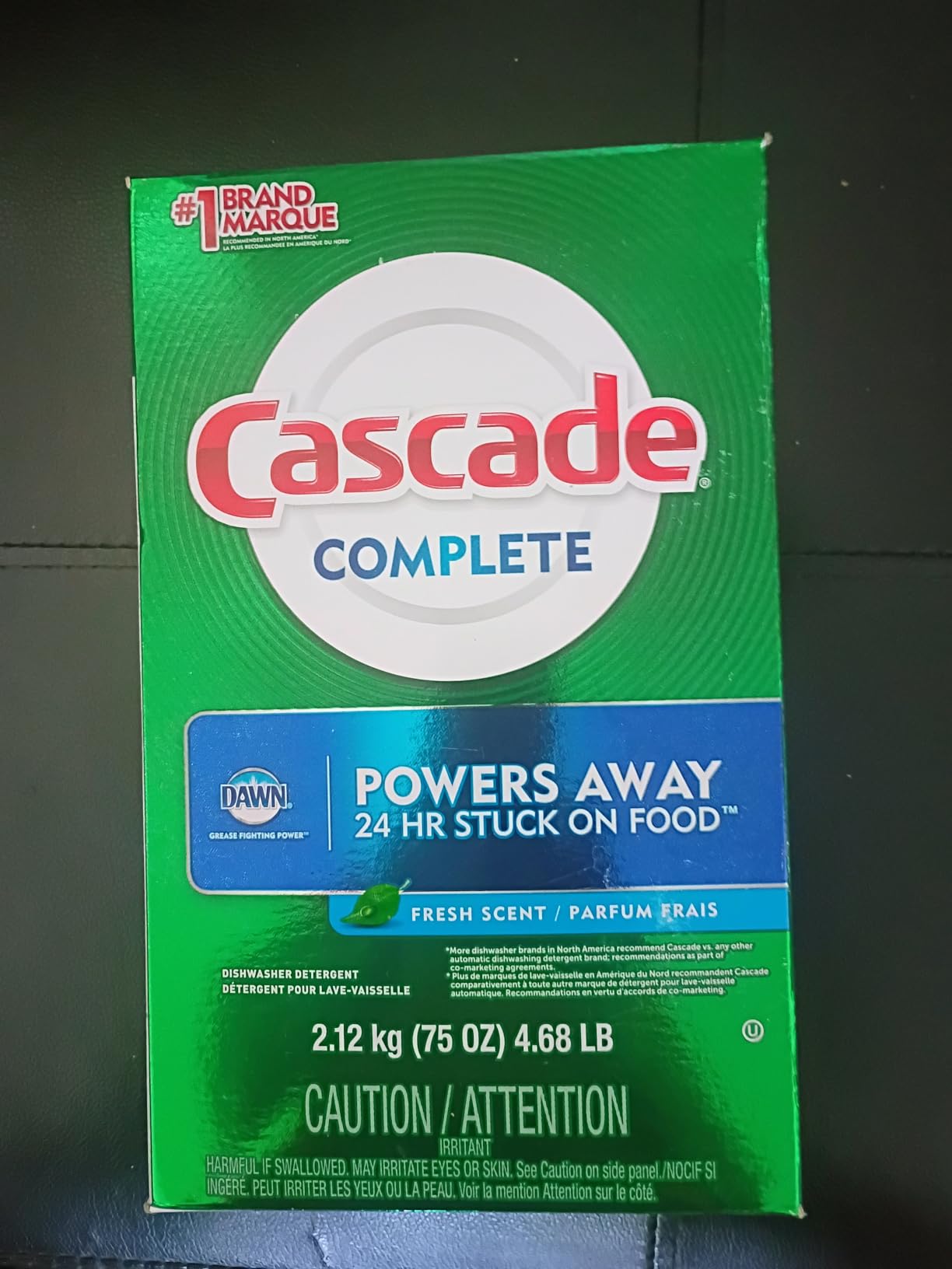 Cascade Complete Powder Dishwasher Detergent, Fresh Scent, 75 oz, White customer photo 1