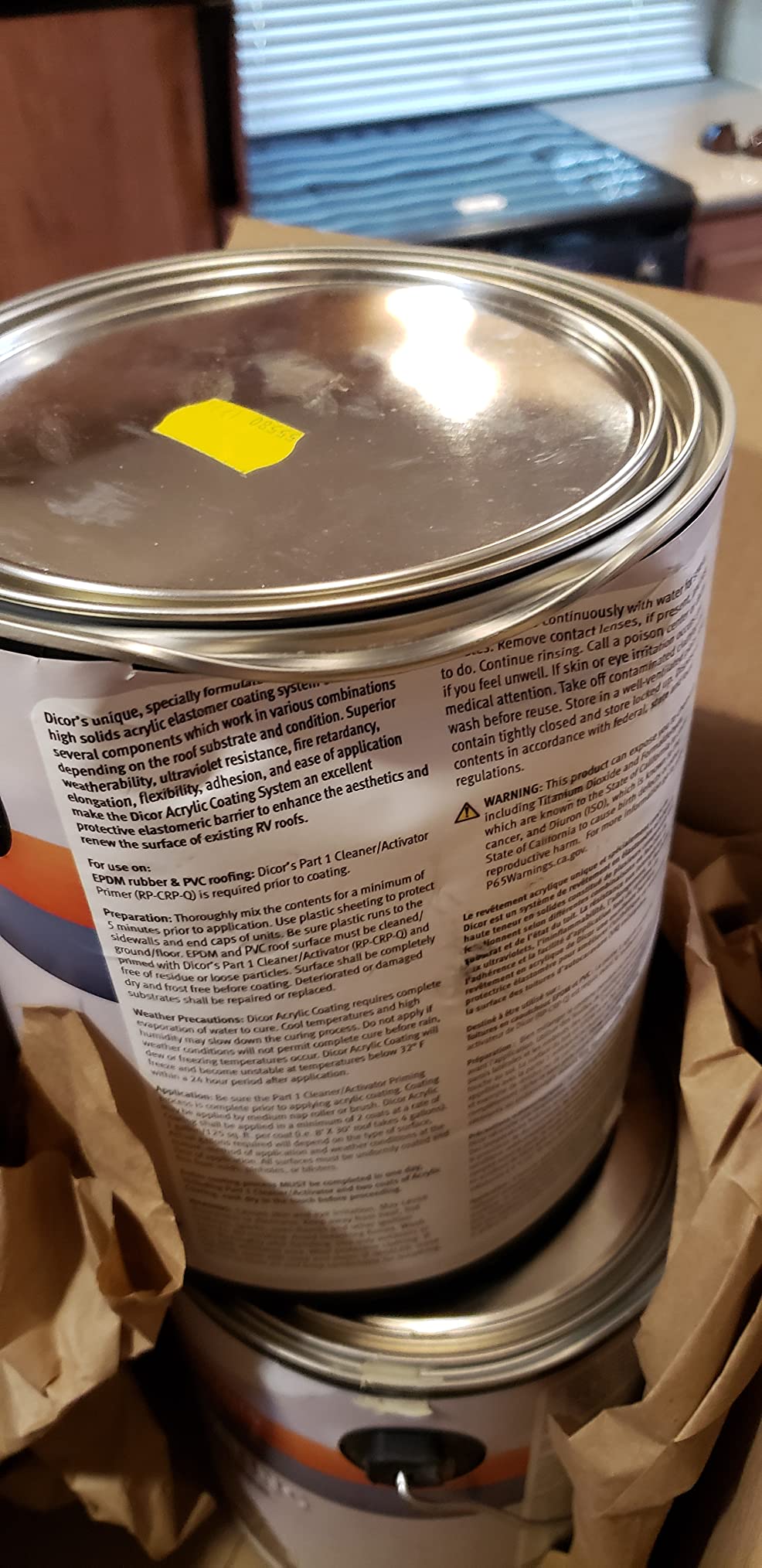 Dicor RP-CRC-1 EPDM Rubber Roof Acrylic Coating Part 2, White, 1 Gal customer photo 2
