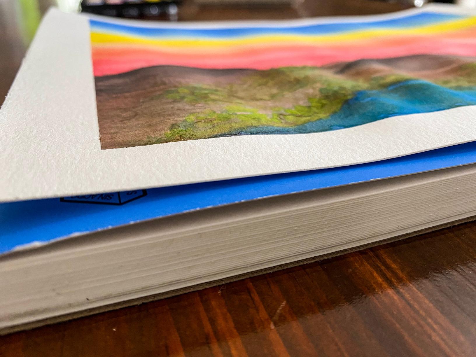 Canson XL Series Watercolor Pad, Heavyweight White Paper, Foldover Binding, 30 Sheets, 9x12 inch customer photo 2