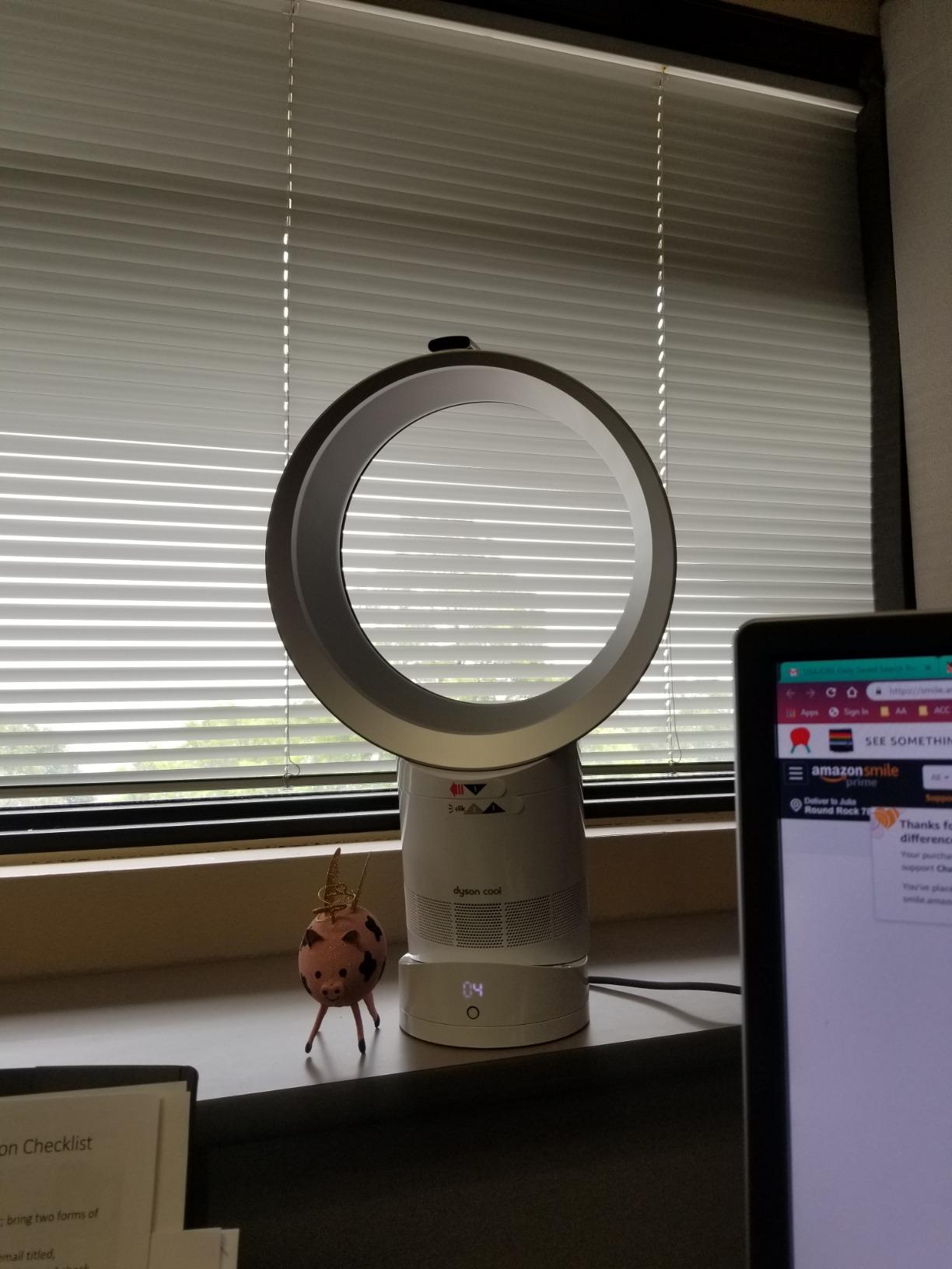 Dyson Air Multiplier AM06 Table Fan, 10 Inches, White/Silver (49095-01) customer photo 1