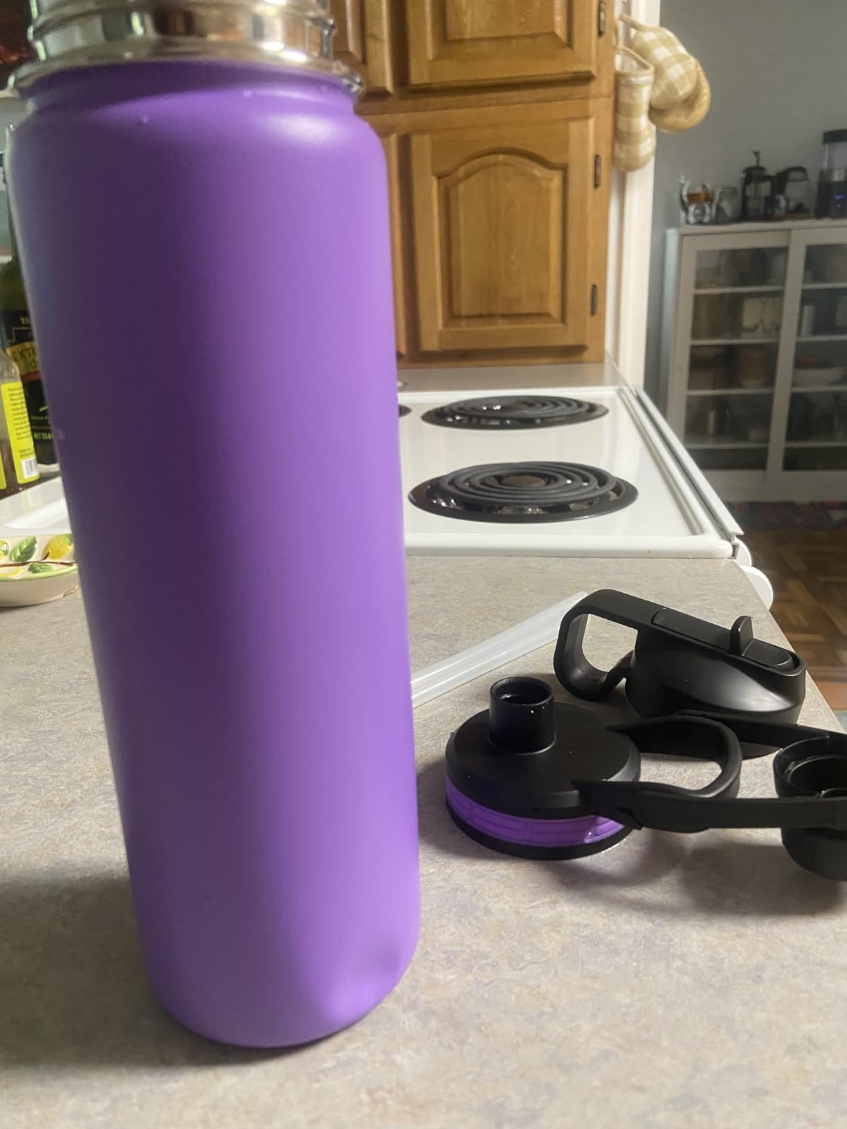 ThermoFlask 40 oz Double Wall Vacuum Insulated Stainless Steel Water Bottle - Reusable with Leakproof Chug & Straw Lids - Keeps Drinks Cold 24 hr/Hot 12 hr - Easy Maintenance - Gym/On-the-Go, Cobalt customer photo 2