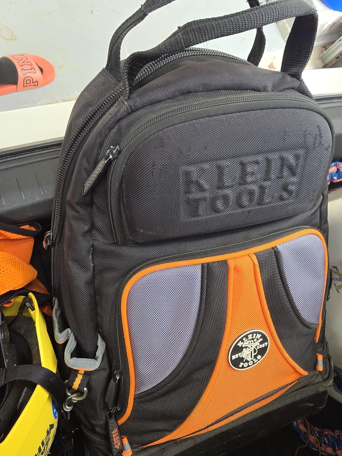 Klein Tools 55421BP-14 Tool Backpack, 39 Pockets, Black/Orange/Gray customer photo 1