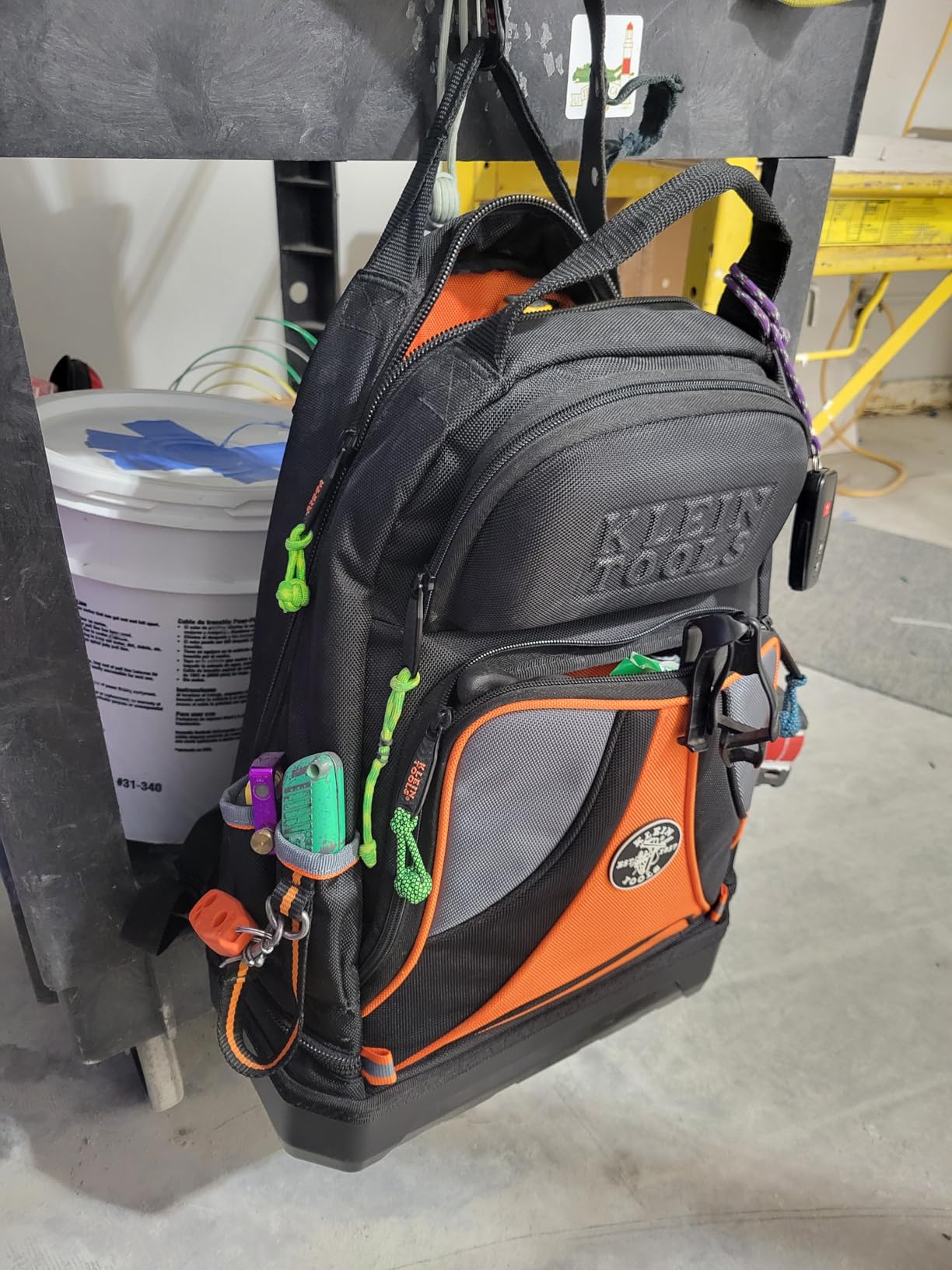 Klein Tools 55421BP-14 Tool Backpack, 39 Pockets, Black/Orange/Gray customer photo 2