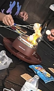 Nostalgia Tabletop Indoor Electric S'mores Maker - Smores Kit With Marshmallow Roasting Sticks and 4 Trays for Graham Crackers, Chocolate, and Marshmallows - Movie Night Supplies - Brown customer photo 1