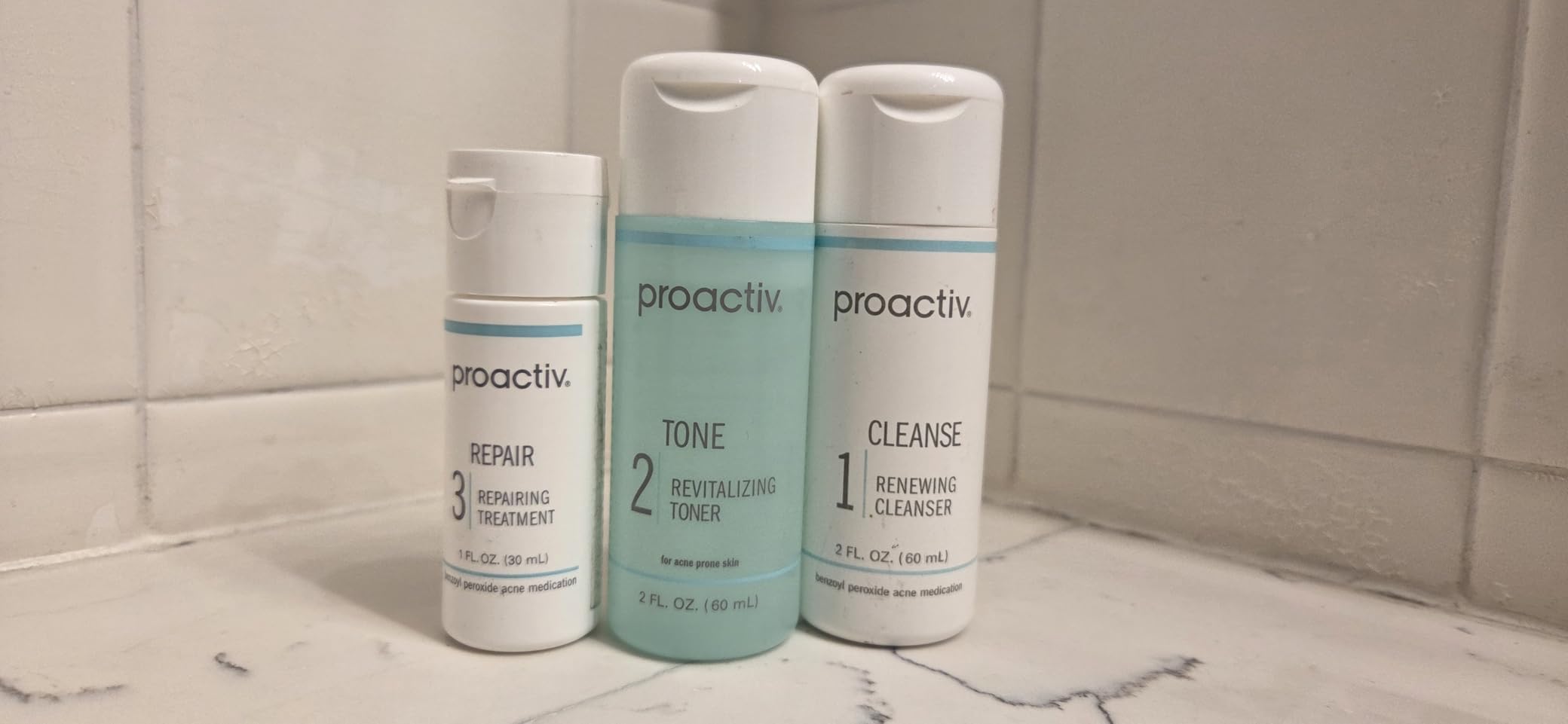 Proactiv 3 Step Acne Treatment - Benzoyl Peroxide Face Wash, Repairing Acne Spot Treatment for Face and Body, Exfoliating Toner - 30 Day Complete Acne Skin Care Kit customer photo 1