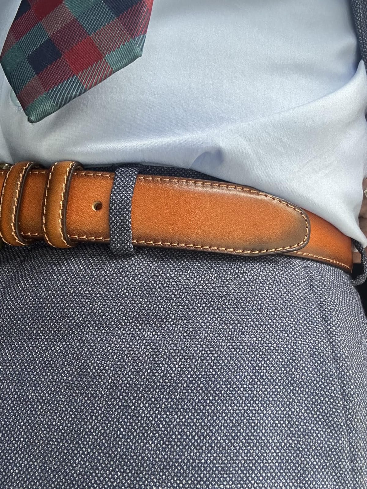 Men's Oil-Tanned Genuine Leather Dress Classic Belt 1-1/8