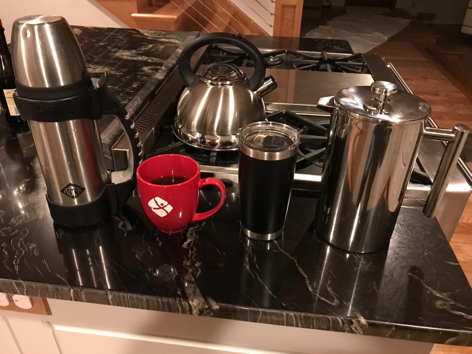 SterlingPro Extra Large Non-Toxic Insulated Stainless Steel French Press Coffee Maker, 1/2 Gallon/ 2L/ 64oz Capacity (59 oz Brew Yield) - Metal XXL Double Wall | Plastic Free | Mirror | 16 Cups/8 Mugs customer photo 1