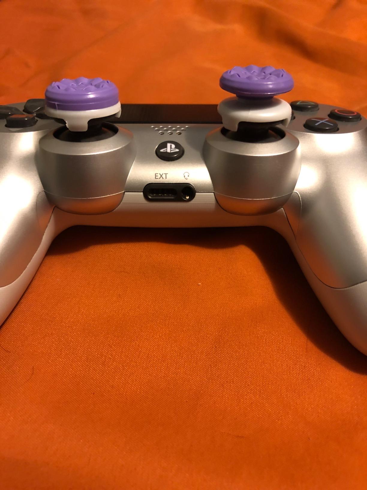 KontrolFreek FPS Freek Galaxy Purple for PlayStation 4 (PS4) and PlayStation 5 (PS5) | Performance Thumbsticks | 1 High-Rise, 1 Mid-Rise | Purple customer photo 2