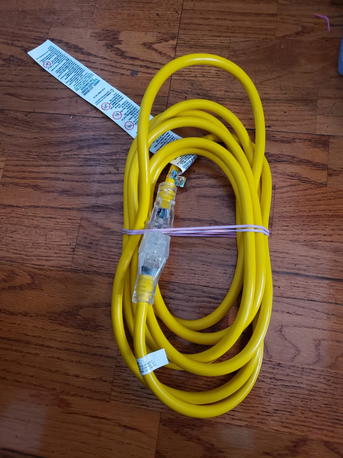 IRON FORGE CABLE 25 ft Lighted Outdoor Extension Cord - 12/3 SJTW Heavy Duty Yellow Extension Cable Extension Cable with 3 Prong Grounded Plug for Safety, 15AMP -Great for Garden and Major Appliances customer photo 1
