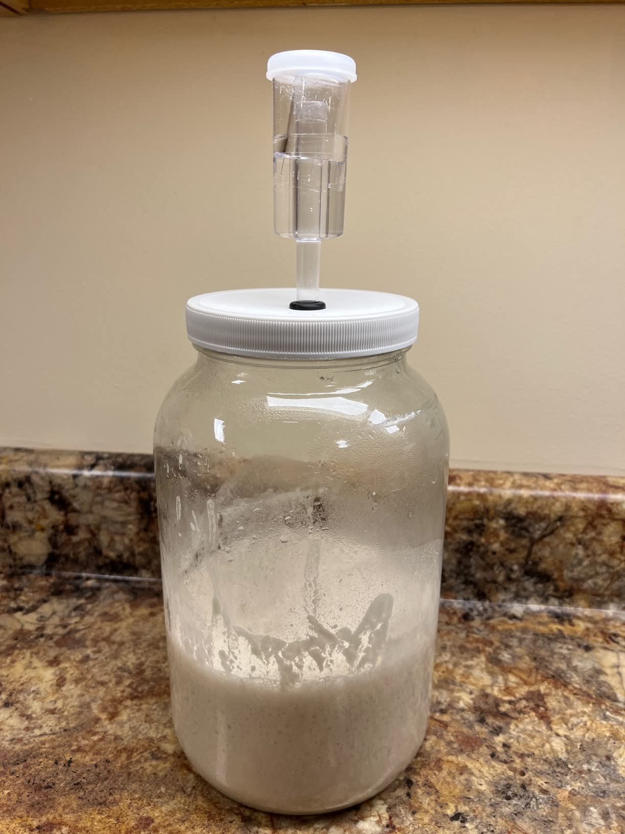 FastRack 1 Gallon Mason Jar Wide Mouth & Twin Bubble Airlock for Fermentation, Pickling, Brewing & Dry Storage – BPA-Free One Gallon Glass Jar with Lid customer photo 1