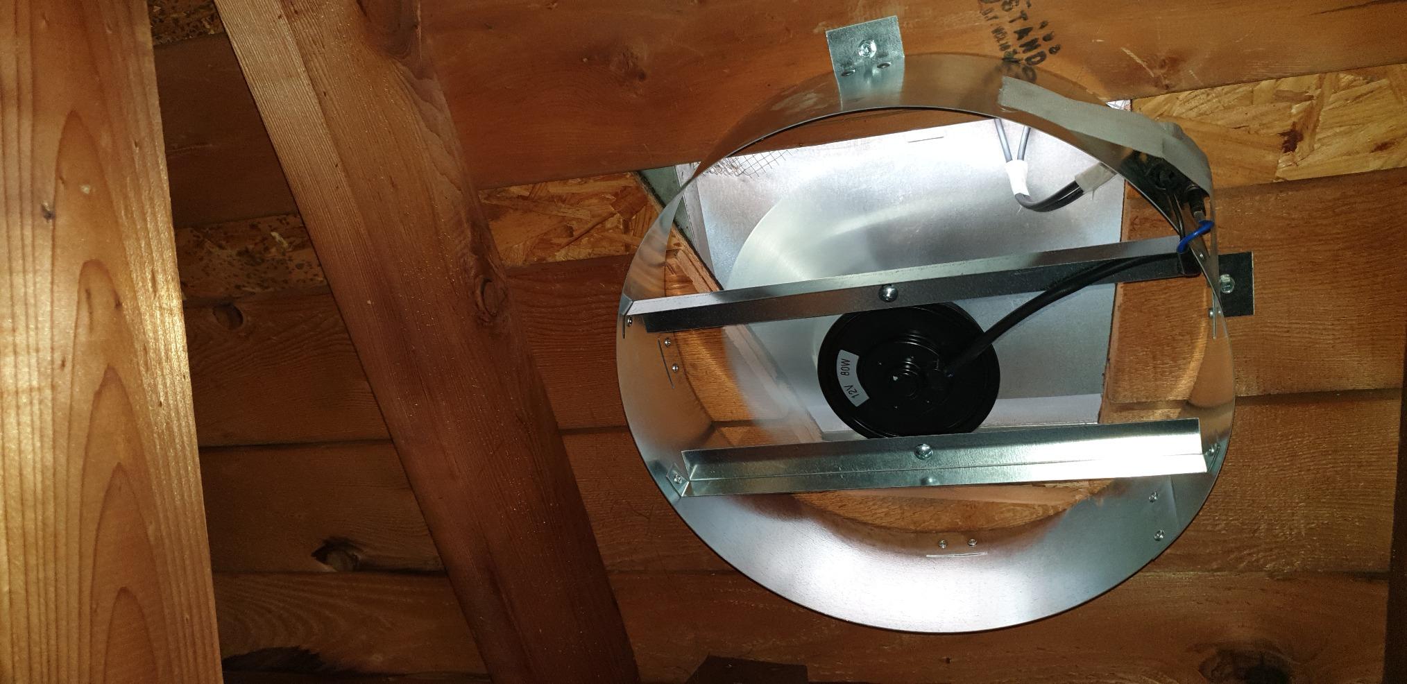 Amtrak Solar 12-Inch 50W Solar Attic Fan with Thermostat, Made in USA – Quiet Gable Vent Fan for Attic, Garage, Shed, Greenhouse – Plug and Play customer photo 1