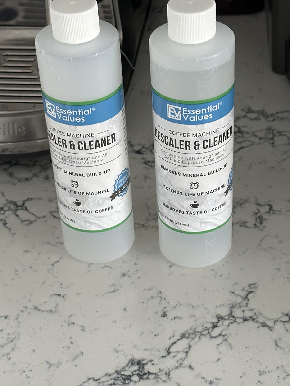 Essential Values Descaler, Universal Descaling Solution, Made in the USA for Delonghi, Keurig, Breville, Nespresso (4 Uses) Coffee Machine Cleaner for all Automatic Coffee Makers & Espresso Machines customer photo 2