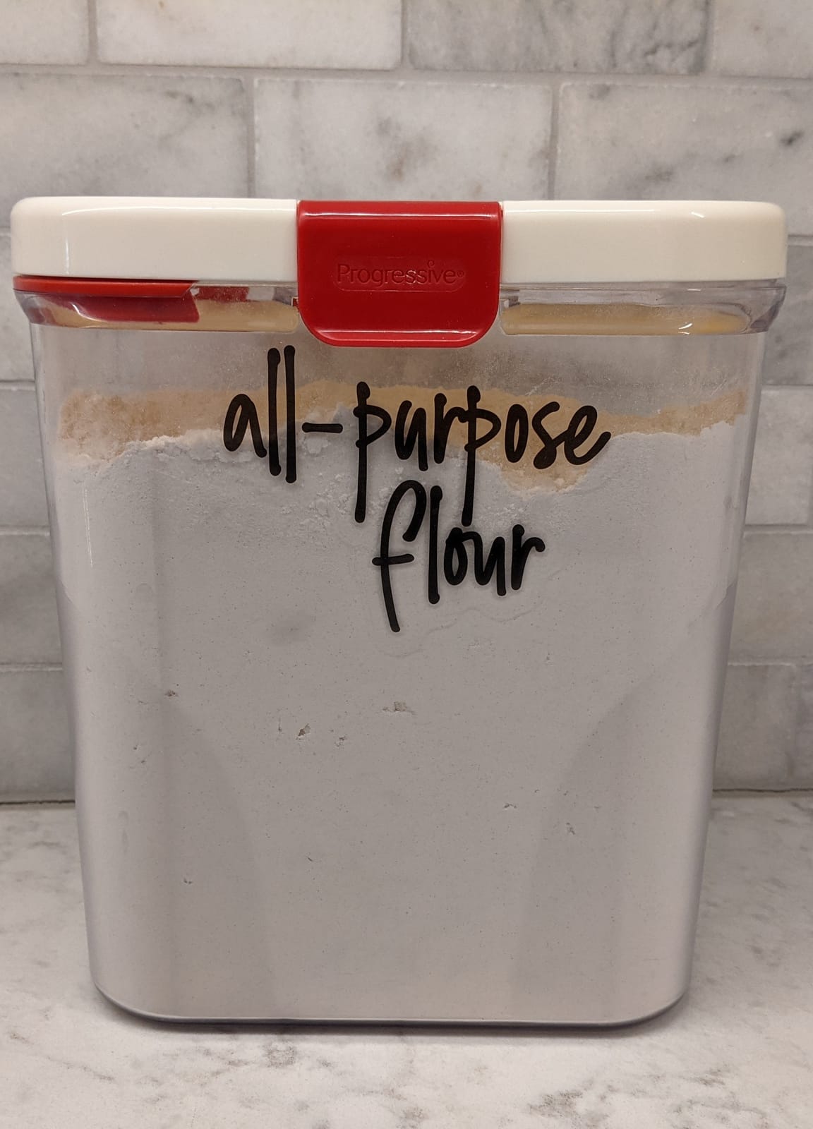 Progressive PrepSolutions Sugar Keeper – Airtight Storage Container for Keeping Sugar Fresh, BPA-Free, 4 lb Capacity, Easy Pour Design, White/red customer photo 1