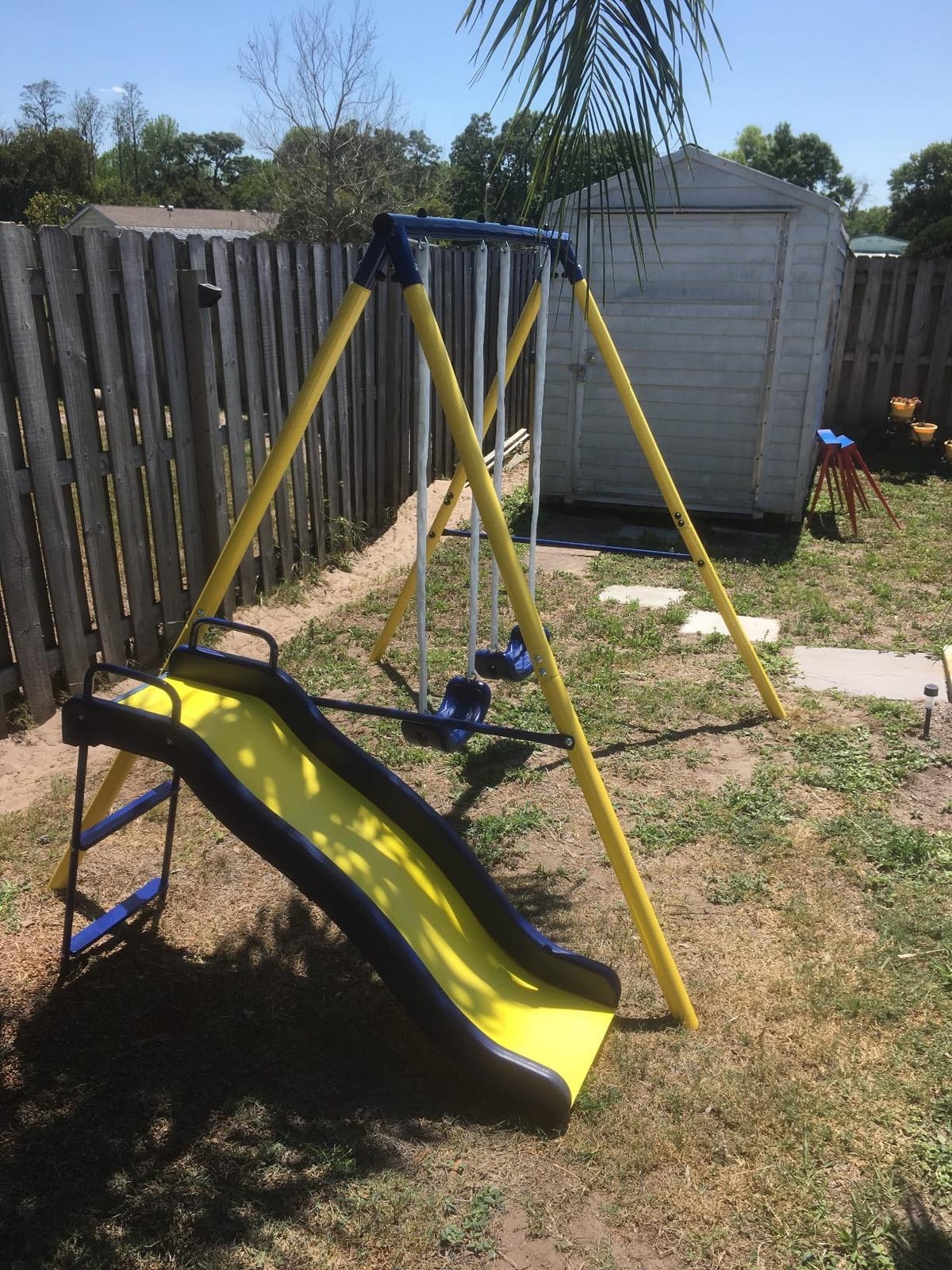 Sportspower My First Metal Swing Set with Slide, 4 Kids Max, Blue, Yellow customer photo 1