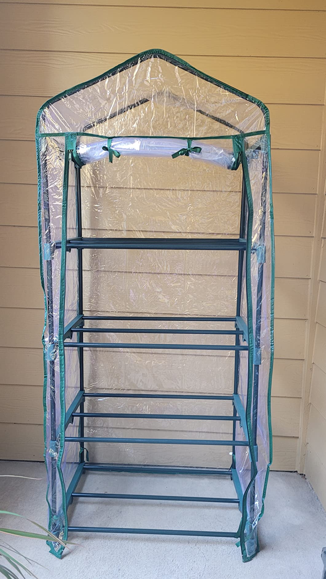 Worth Garden 4 Tier Mini Greenhouse - 63'' H x 27'' L x 19'' W - Sturdy Portable Gardening Shelves with PVC Cover - Small Green House Use in Indoor & Outdoor for Plants Flowers customer photo 1