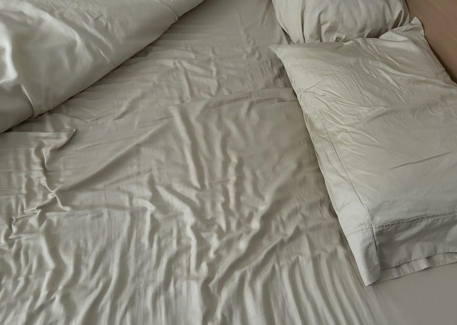 California Design Den Soft 100% Cotton Sateen Queen Bed Sheets Set, White customer photo 1