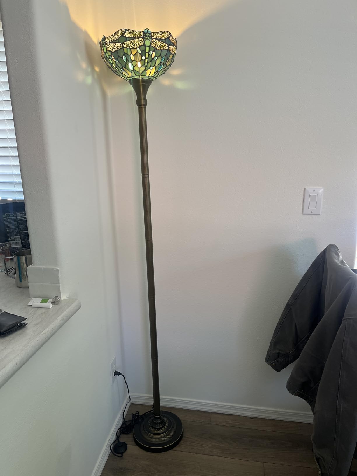 WERFACTORY Tiffany Floor Lamp Sea Blue Stained Glass Torchiere Pole Light customer photo 1