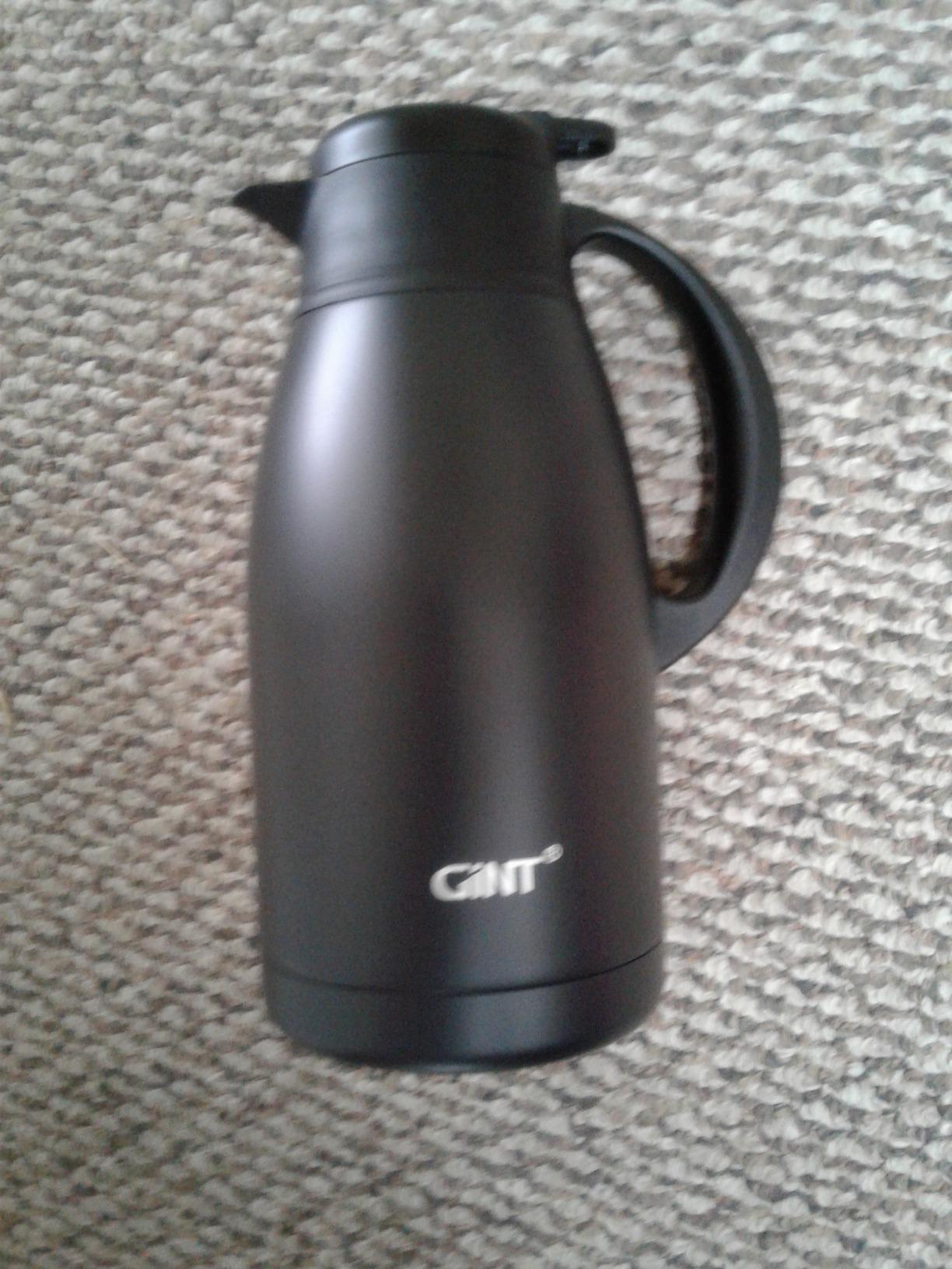GiNT Stainless Steel Thermal Coffee Carafe, Double Walled Vacuum Water and Beverage Dispenser, 12 Hour Heat Retention, 65 OZ /1.9 Liter Black customer photo 2