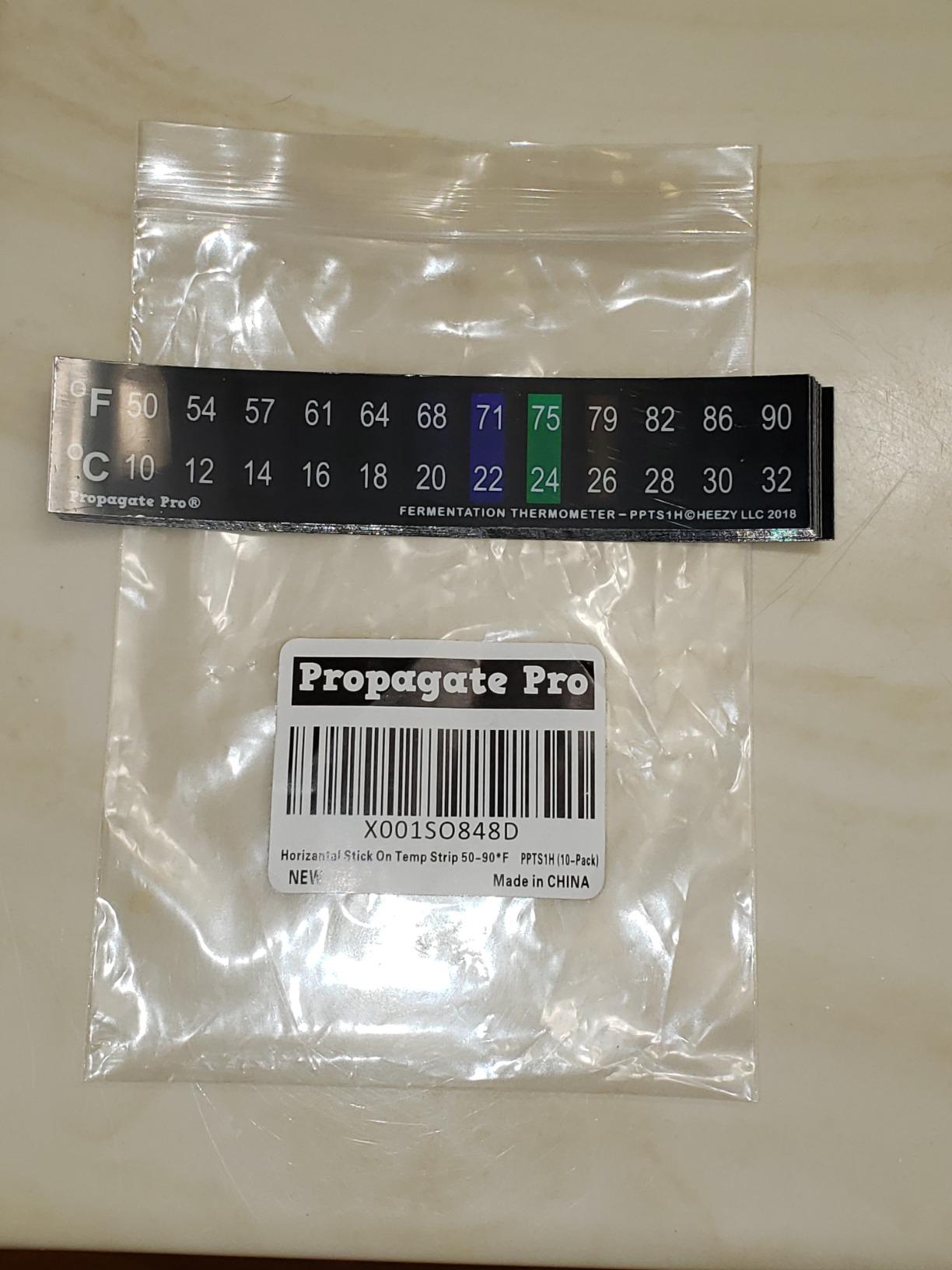 Horizontal Stick On Thermometer Strip, Digital Temperature Display for Fermenting, Brewing, Wine, Beer, Kombucha or Aquariums. 50-90F (10-32C) Adhesive Sticker 10 Pack (10) customer photo 1