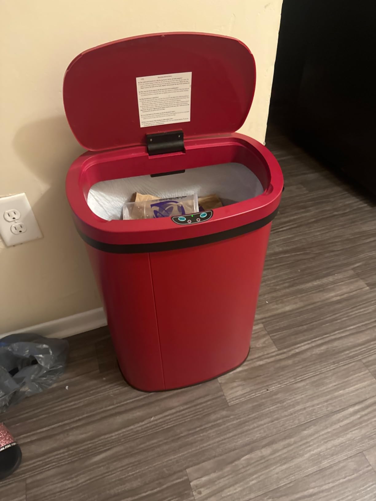 Dkeli 13 Gallon Automatic Motion Sensor Trash Can, Stainless Steel Touchless Kitchen Trash Can with Lid, 50L High-Capacity Office Bathroom Bedroom Garbage Bin customer photo 1