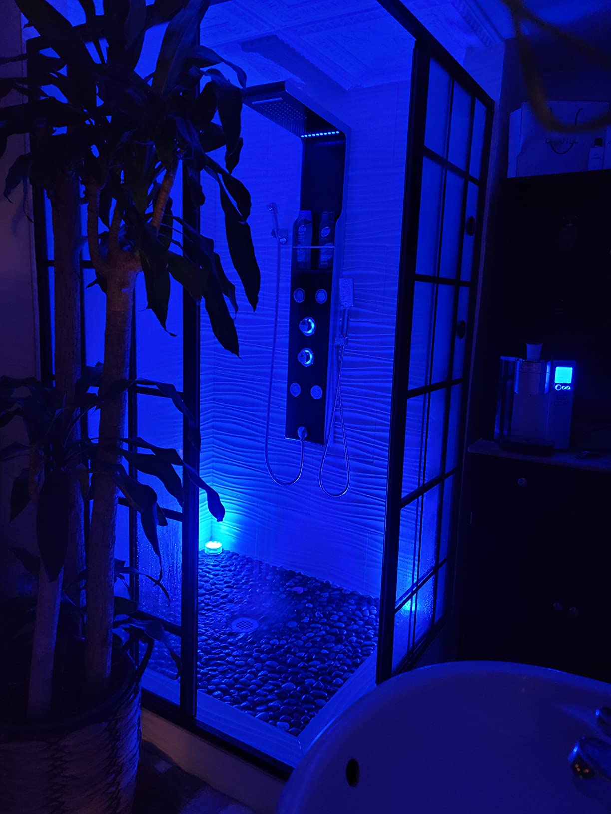 Qoolife Rechargeable Submersible Pool Lights with Remote, Waterproof Underwater Charging Battery Operated Controlled 25 Color Changing LED with Magnet Floating Lights Pool Pond Decoration (2 Pack) customer photo 2